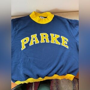 Parke Women's Blue and Yellow Sweatshirt Sold Out